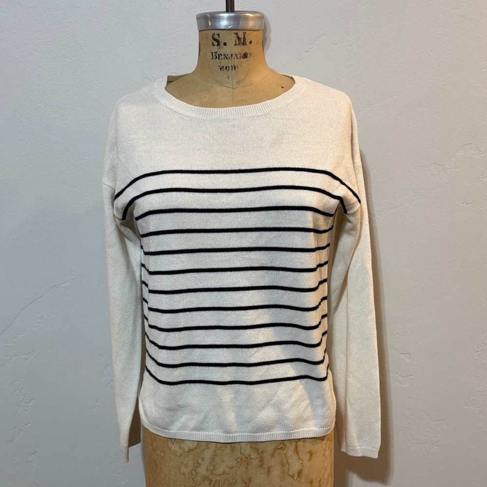 Covington Cream and Black Striped Women's Sweater